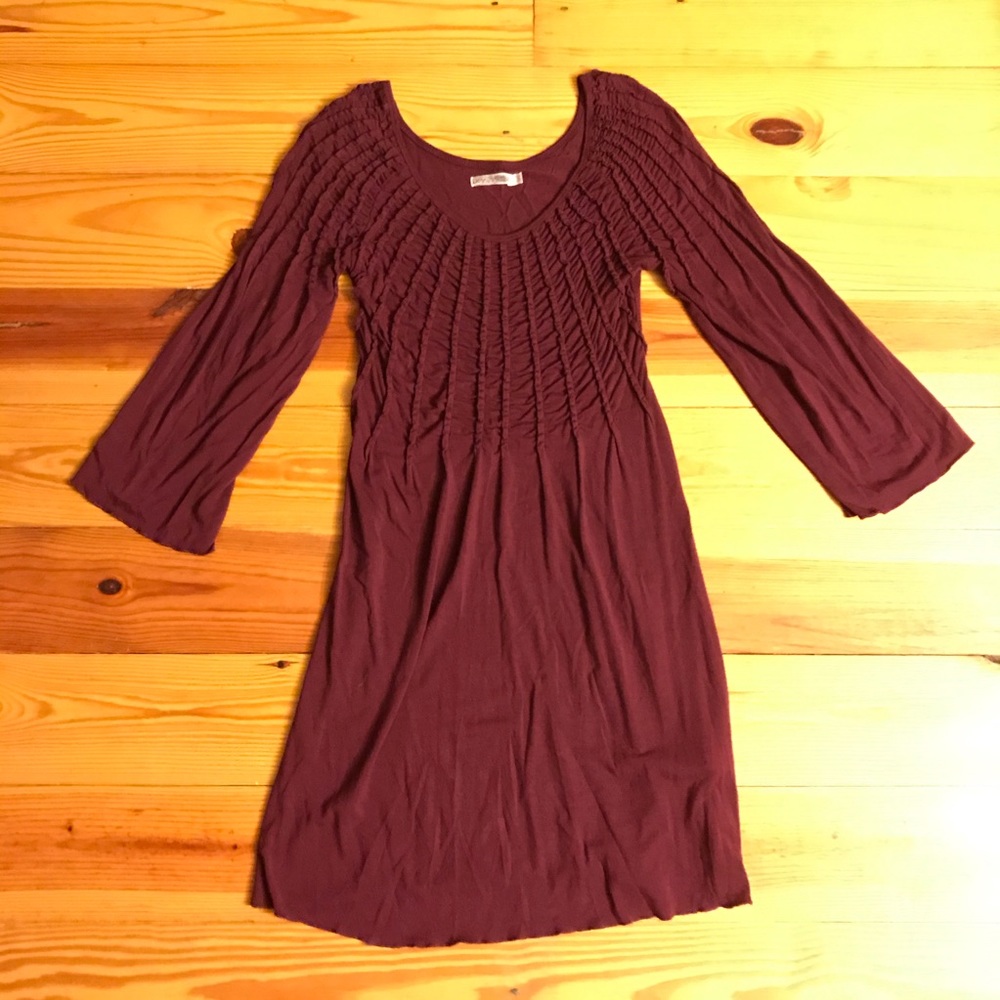 My Tribe Maroon Scoop Neck Dress, EUC, S